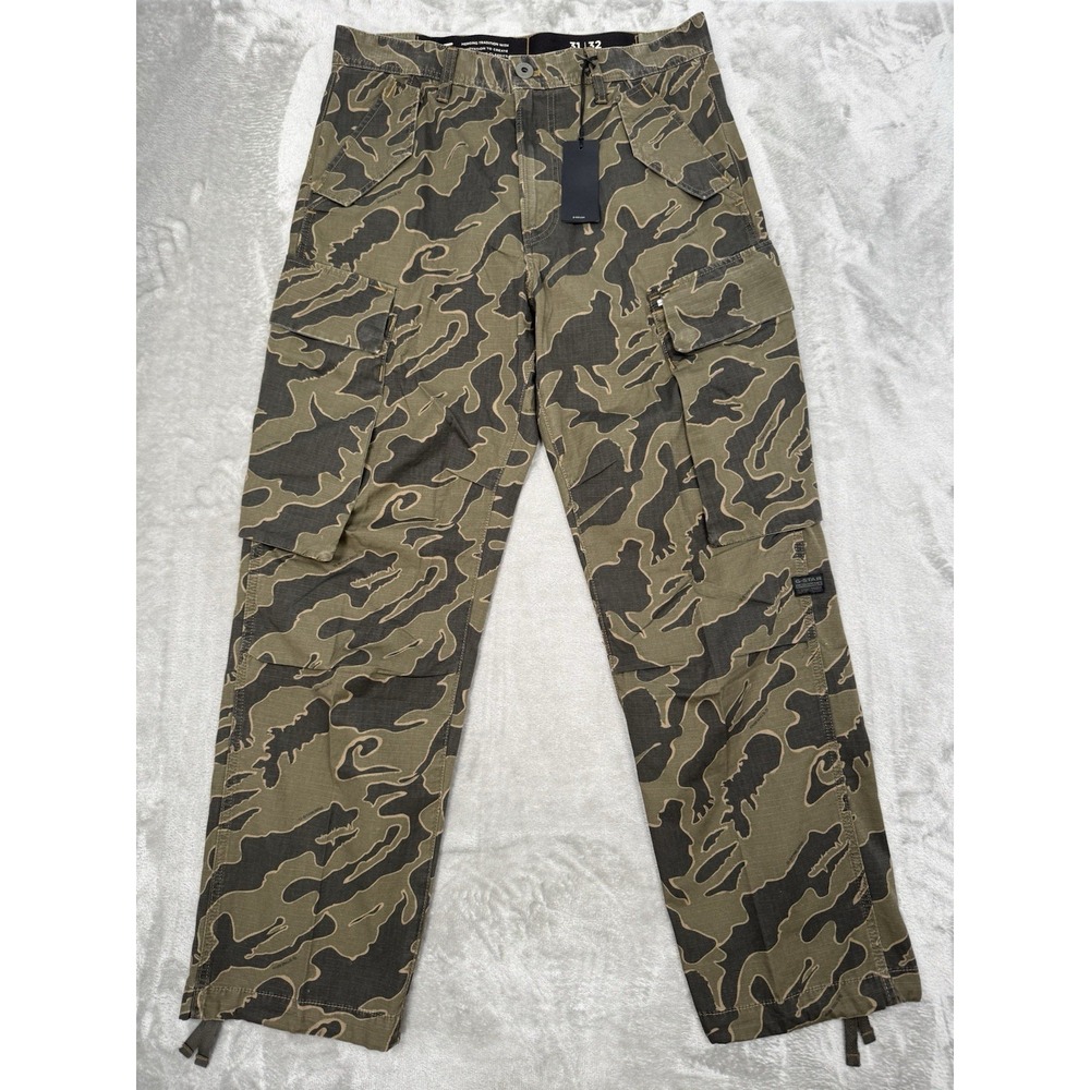 G-Star Raw 3D Camo Cargo Pants Mens 31x32 Ripstop Olive Combat R-3M Straight NWT
